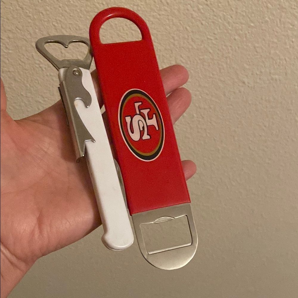 Red 49ers Bottle Opener Set